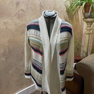 “Say What NY” women’s BoHo knitted open cardigan sweater size XL